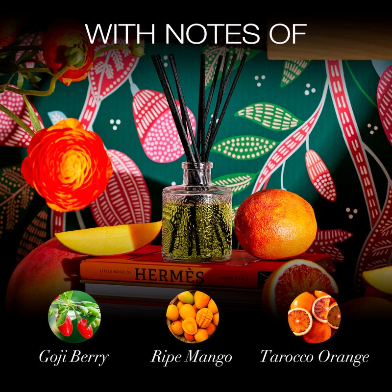 Voluspa Goji Tarocco Orange Scented Reed Diffuser, 3.4 oz, Luxury Citrus Diffuser, Oil Reed Diffusers for Home, Handcrafted in The USA - Image 3